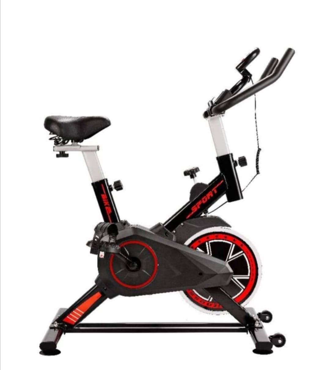  Sport Indoor Cycling Spin Bike with Adjustable Resistance - Black & Red Design Hover